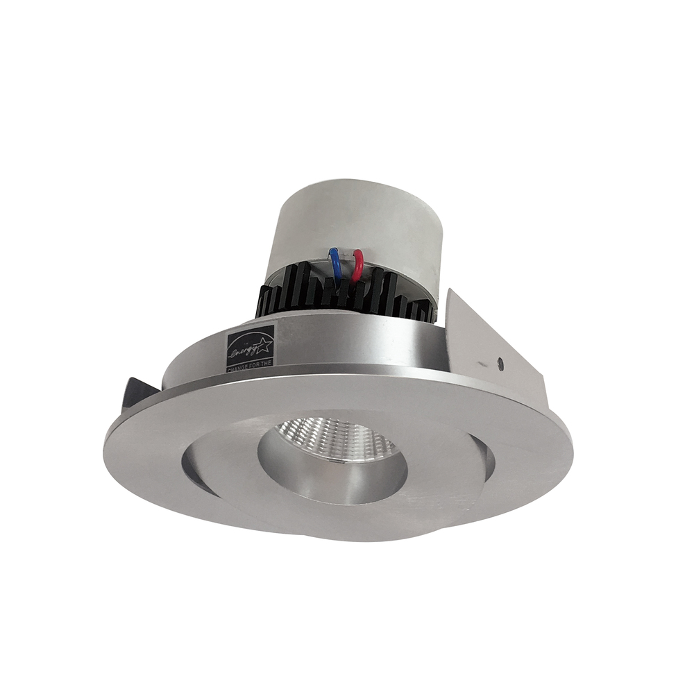 4" Pearl LED Round Adjustable Gimbal Retrofit, 1000lm / 12W, 3000K, Natural Metal Finish