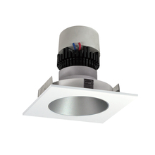 Nora NPR-4SNDC40XHZMPW - 4" Pearl LED Square Retrofit Reflector with Round Aperture, 1000lm / 12W, 4000K, Haze Reflector
