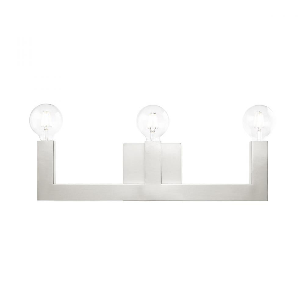 3 Lt Brushed Nickel Bath Vanity