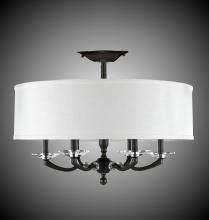 American Brass & Crystal FM5435-35S-36G-ST-PG - 24 inch Kensington Drum Shade Flush Mount