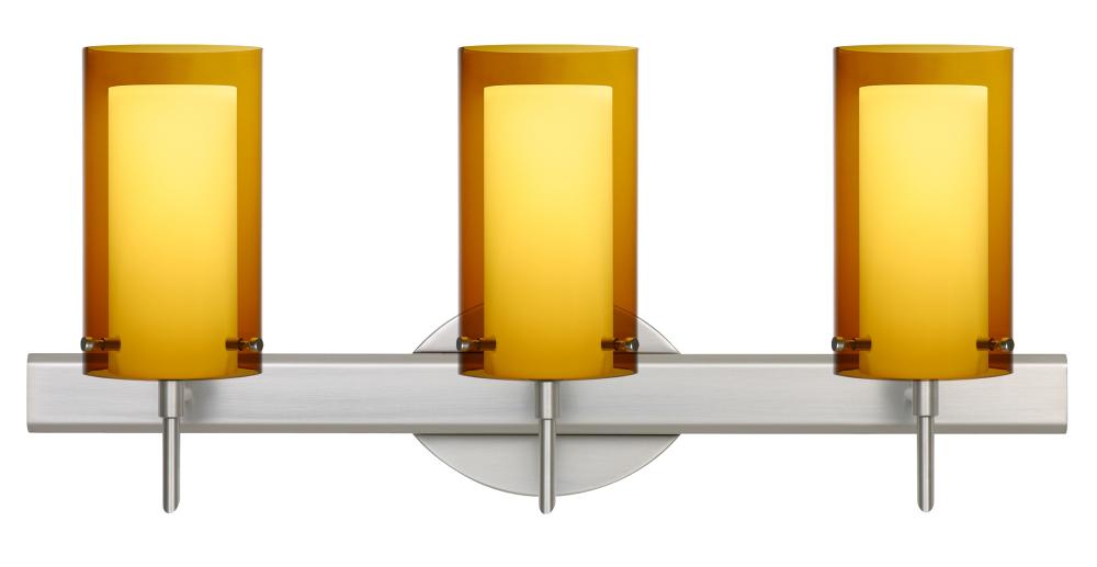 Besa Pahu 4 Wall 3SW Transparent Armagnac/Opal Satin Nickel 3x40W G9