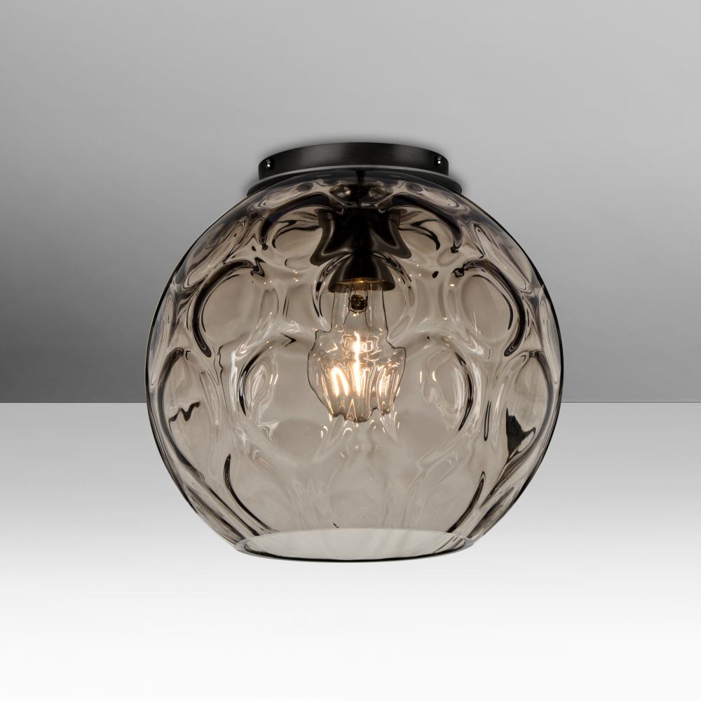 Besa, Bombay Ceiling, Smoke, Black Finish, 1x60W 60W MAX E26 Base