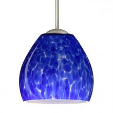 Besa Lighting 1BT-412286-MED-SN - Besa Bolla Pendant Blue Cloud Satin Nickel 1x40W MAX E26 Base