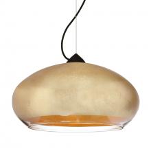 Besa Lighting 1KX-4345GF-LED-BK - Besa Brio 14 Cable Pendant Black Gold Foil 1x9W LED