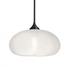 Besa Lighting 1TT-BANAFR-EDIL-BK - Besa Stem Pendant Bana Black Frost 1x8W LED Filament
