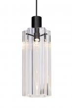 Besa Lighting 1XT-ICE7CL-LED-BK - Besa Ice 7 Pendant, Clear Glass, Black Finish, 1x3W LED