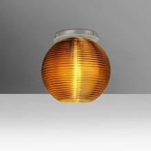 Besa Lighting 461682C-LED-SN - Besa Kristall 8 Ceiling, Amber, Satin Nickel Finish, 1x9W LED