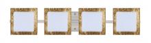 Besa Lighting 4WS-7735GF-SN - Besa Wall Alex Satin Nickel Opal/Gold Foil 4x50W G9