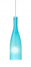 Besa Lighting 1XT-1684BF-LED-SN - Besa Pendant Botella 10 Satin Nickel Blue Frost 1x5W LED