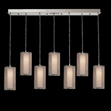 Hammerton PLB0019-05-NB-F-C01-L1 - Uptown Mesh Linear Multi-Pendant-05-Novel Brass-Frosted Glass-Cloth Braided Cord-LED 3000K