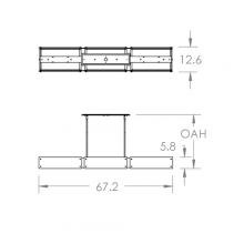 Hammerton PLB0044-67-FB-FS-001-L1 - Textured Glass Linear - 67-Inch (LED)