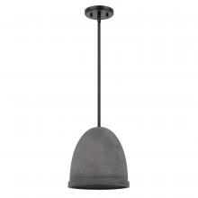 Worldwide Lighting Corp E80013-001 - Remington 1-Light Black Finish Concrete Grey Shade Pendant 10"D X 10"H