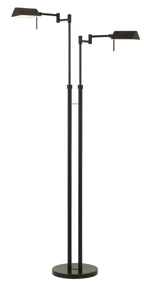 Clemson Metal LED 2 Light X 10W, 1560 Lumen, 3K, Pharmacy Swing Arm Adjustable Floor Lamp