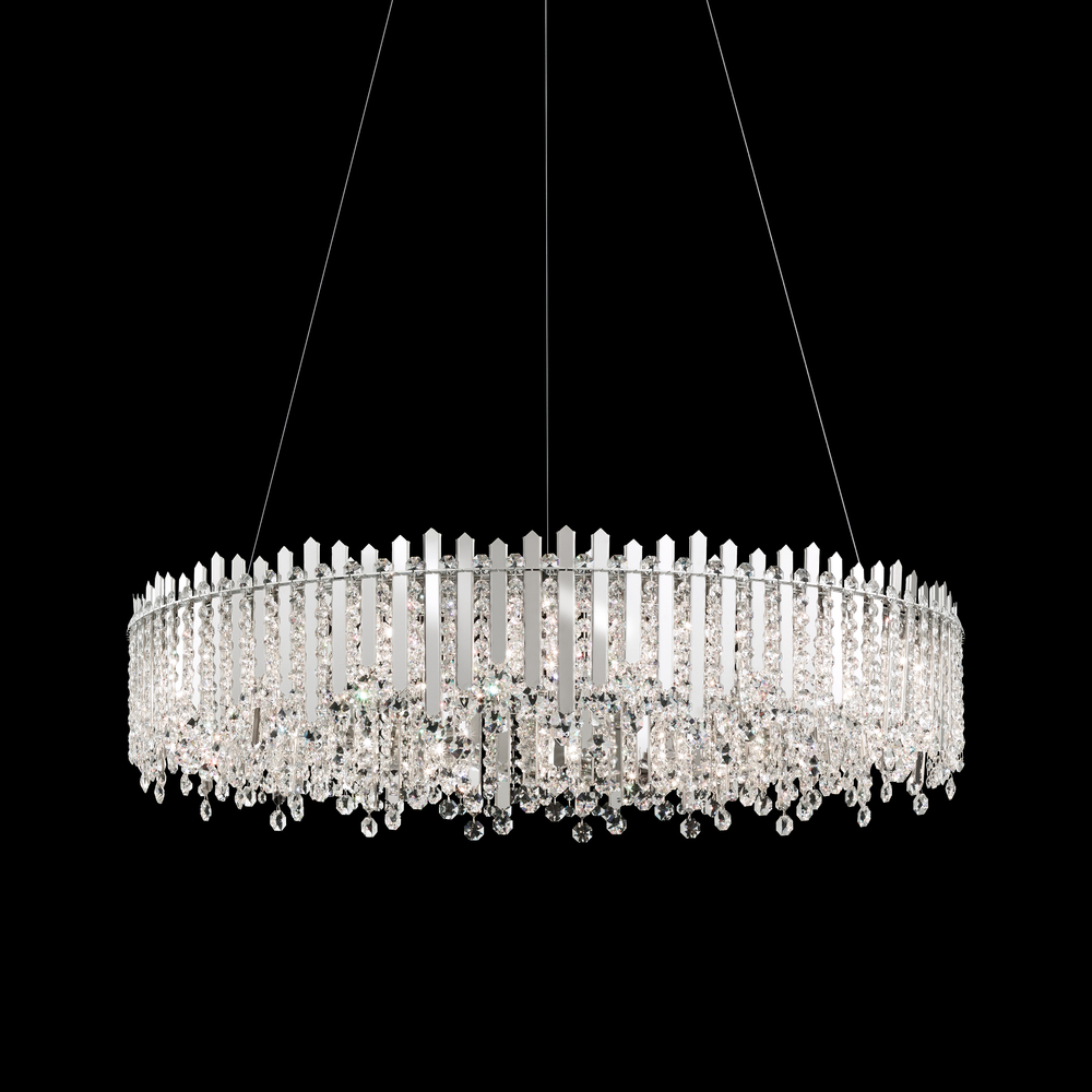Chatter 18 Light 120V Pendant in Polished Stainless Steel with Radiance Crystal