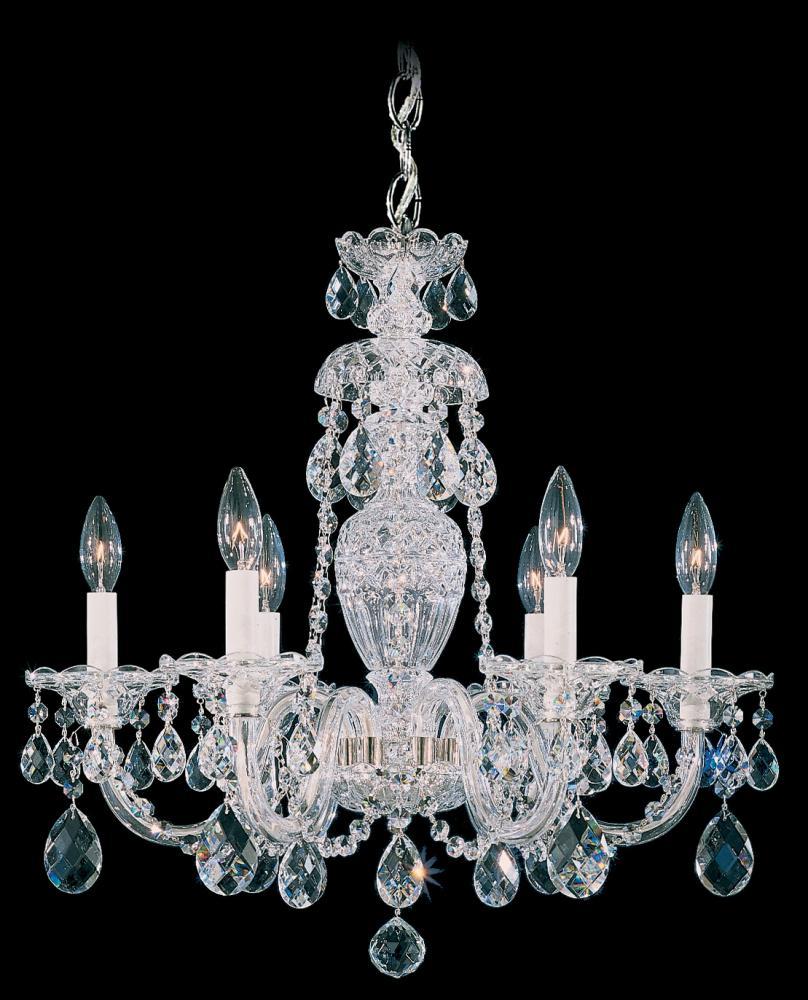 Sterling 6 Light 120V Chandelier in Aurelia with Heritage Handcut Crystal