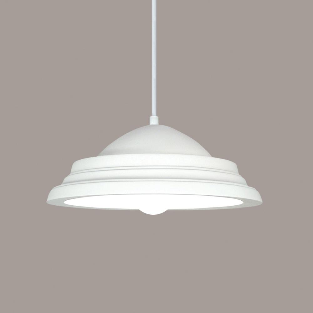Minorca Pendant: Poppy Orange (White Cord & Canopy)