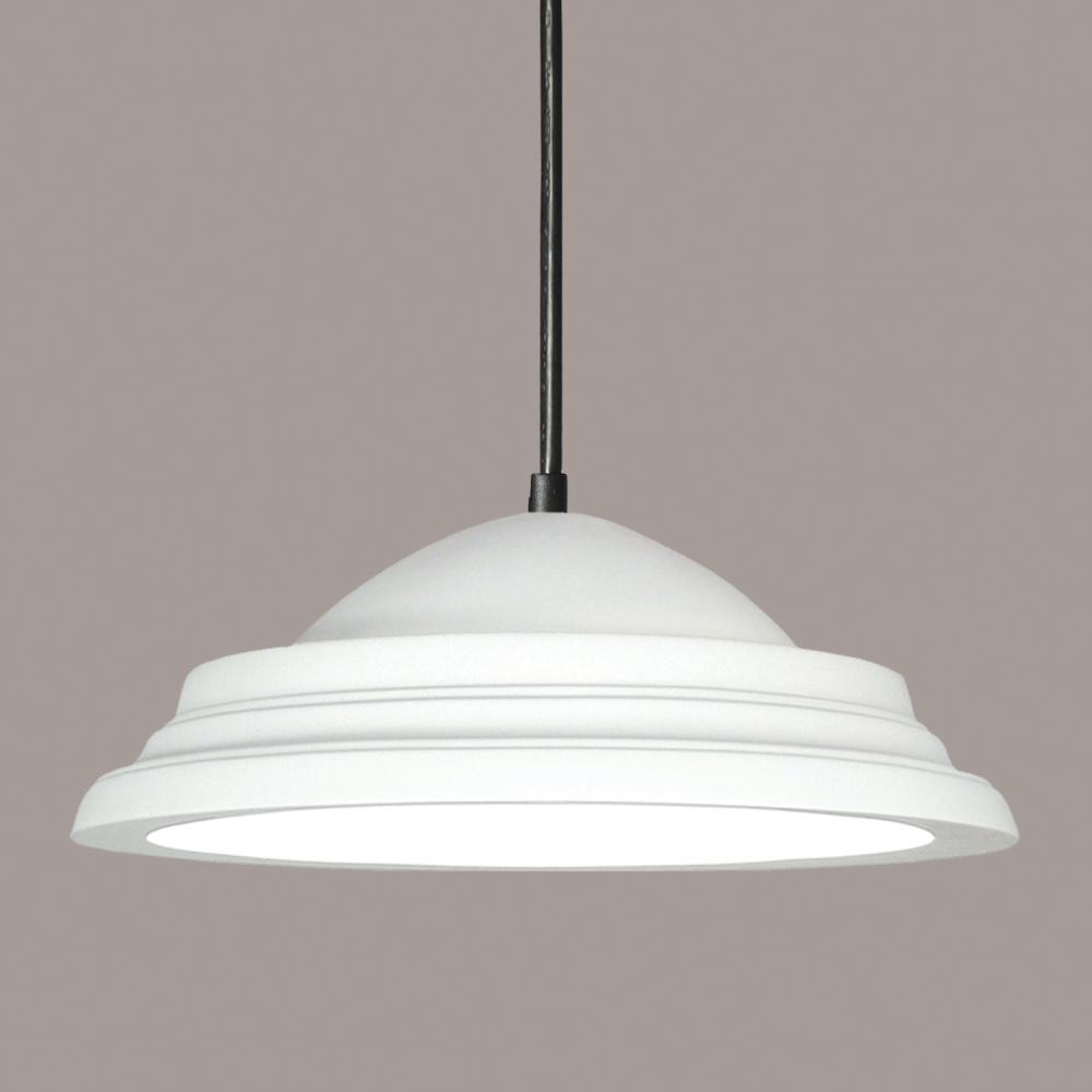 Majorca Pendant: Teal Crackle (Black Cord & Canopy)