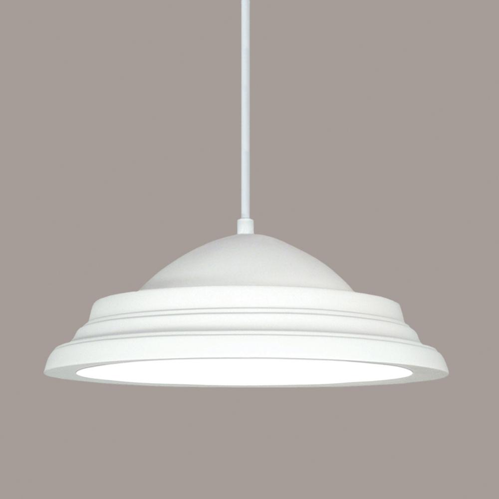 Majorca Pendant: White Crackle (White Cord & Canopy)