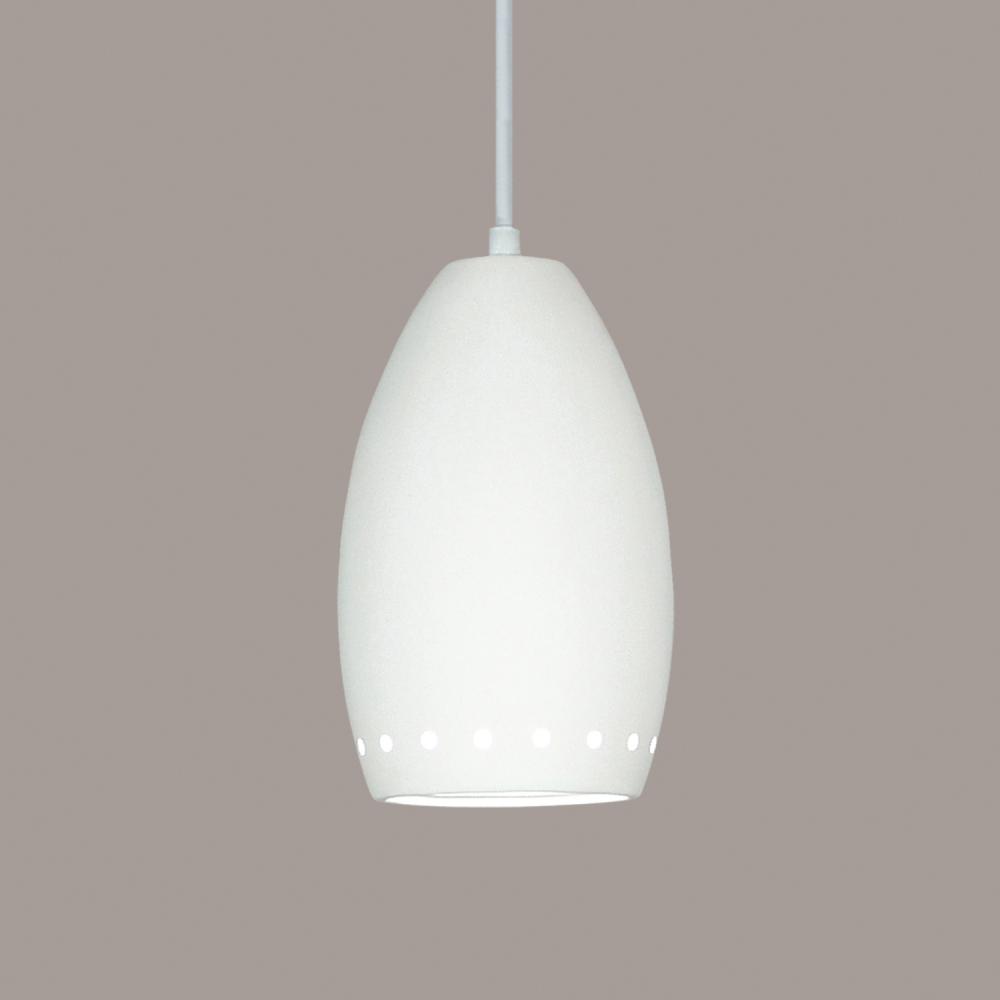 Grenada Pendant: Beige Granite (E26 Base Dimmable LED (Bulb included)) (White Cord & Canopy)
