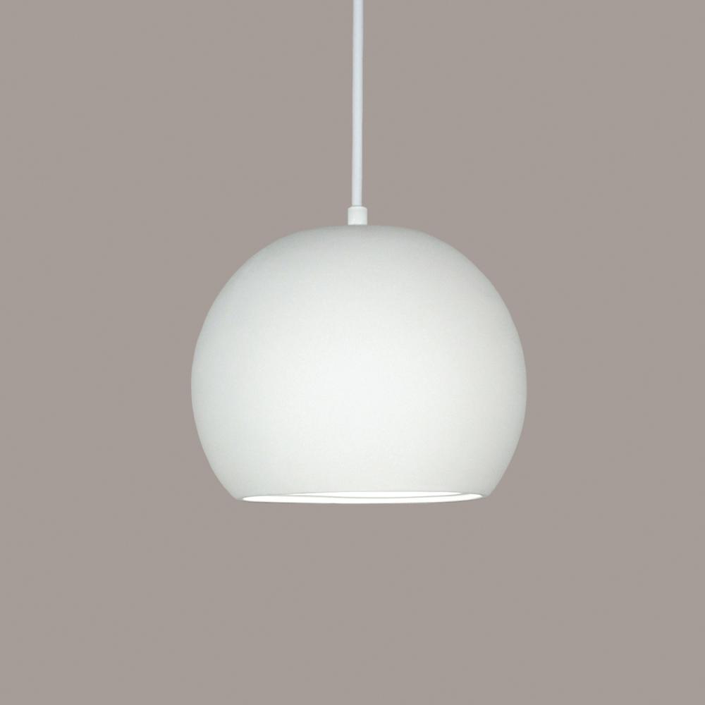 Bonaire Pendant: Heat Treated Steel (E26 Base Dimmable LED (Bulb included)) (White Cord & Canopy)