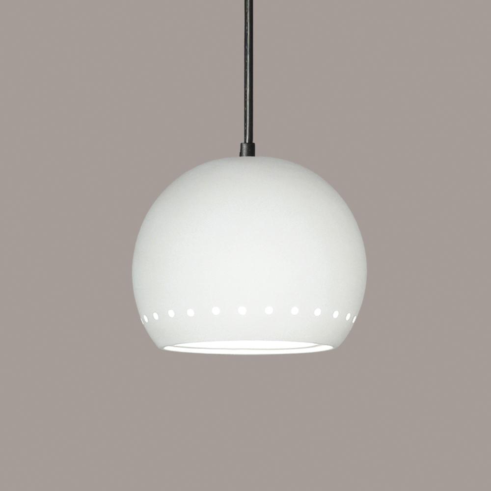 St. Vincent Pendant: White Gloss (E26 Base Dimmable LED (Bulb included)) (Black Cord & Canopy)