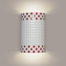A-19 M20309-RW - Checkers Wall Sconce Red and White