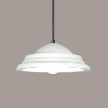A-19 P101-S3-BCC-1LEDE26 - Minorca Pendant: Blanco Granite (Black Cord & Canopy)