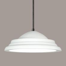 A-19 P102-TC-BCC-1LEDE26 - Majorca Pendant: Teal Crackle (Black Cord & Canopy)