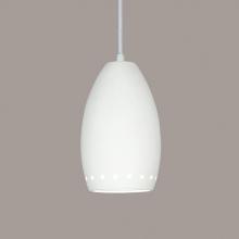 A-19 P1503-1LEDE26-WG-WCC - Grenada Pendant: White Gloss (E26 Base Dimmable LED (Bulb included)) (White Cord & Canopy)