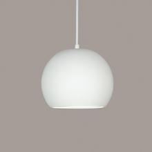 A-19 P1601-1LEDE26-M6-WCC - Bonaire Pendant: Heat Treated Steel (E26 Base Dimmable LED (Bulb included)) (White Cord & Canopy)