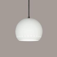 A-19 P1603-1LEDE26-WG-BCC - St. Vincent Pendant: White Gloss (E26 Base Dimmable LED (Bulb included)) (Black Cord & Canopy)