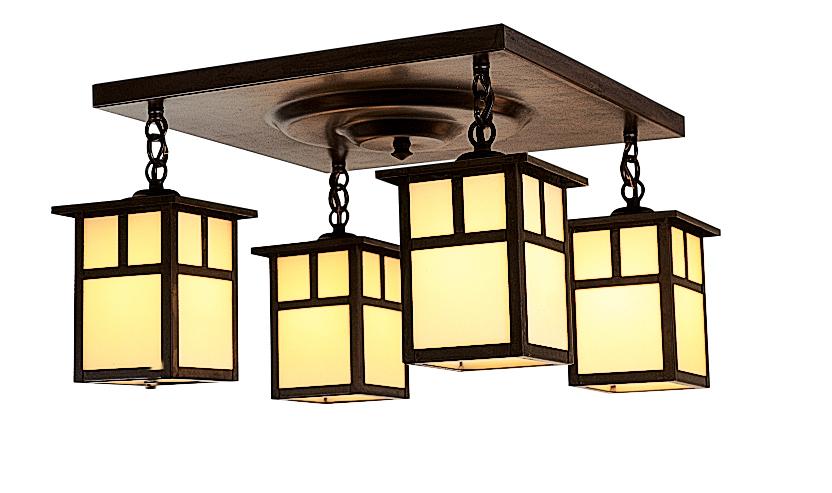 5" mission 4 light ceiling mount with T-bar overlay