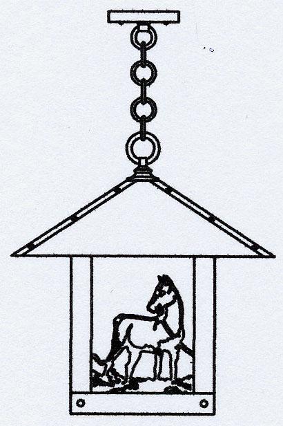16" Timber Ridge Pendant With Horse Filigree