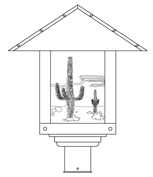 16" Timber Ridge Post Mount With Cactus  Filigree
