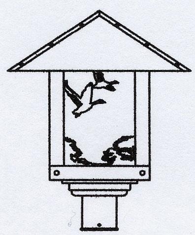 16" Timber Ridge Post Mount With Goose Filigree