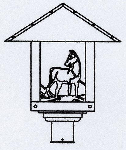 16" Timber Ridge Post Mount With Horse Filigree