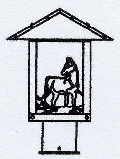 9" Timber Ridge Post Mount With Horse Filigree