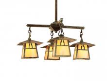 Arroyo Craftsman CCH-8/4TCR-MB - 8" carmel 4 light chandelier with t-bar overlay