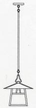 Arroyo Craftsman CSH-12DCR-AC - 12" carmel stem hung pendant with dart overlay
