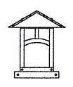Arroyo Craftsman EC-9PFCR-AC - 9" evergreen column mount with pine needle filigree