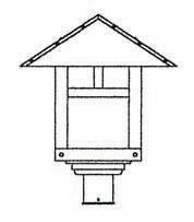 Arroyo Craftsman EP-16TAM-AB - 16" evergreen post mount with t-bar overlay