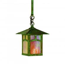 Arroyo Craftsman ESH-7EAM-BK - 7" evergreen stem hung pendant without overlay