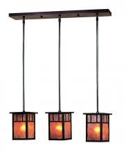 Arroyo Craftsman HICH-4L/3EF-AB - 4" huntington 3 light in-line, without overlay (empty)