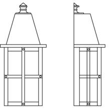 Arroyo Craftsman HW-6CR-VP - 6" hartford flush wall mount