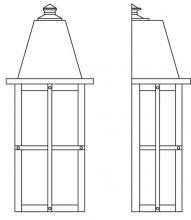 Arroyo Craftsman HW-8LCS-VP - 8" hartford long body flush wall mount
