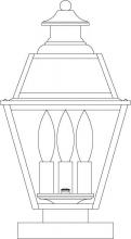 Arroyo Craftsman INC-8GRRM-VP - 8" inverness column mount with glass roof