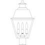 Arroyo Craftsman INP-10MRRM-MB - 10" inverness post mount with metal roof