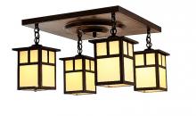 Arroyo Craftsman MCM-5/4TCR-BZ - 5" mission 4 light ceiling mount with T-bar overlay
