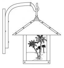 Arroyo Craftsman TRB-12PTF-AC - 12" timber ridge wall bracket with palm tree filigree