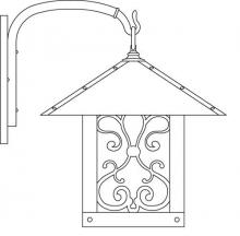 Arroyo Craftsman TRB-16ASAM-AC - 16" timber ridge wall bracket with ashbury  filigree